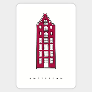 Red Dutch Houses in the street of Amsterdam, Netherlands. Build your collection. Sticker